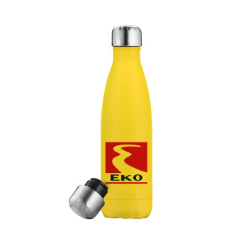 Πρατήριο καυσίμων EKO, Μεταλλικό παγούρι θερμός Κίτρινος (Stainless steel), διπλού τοιχώματος, 500ml