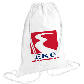 Πρατήριο καυσίμων EKO, Τσάντα πλάτης πουγκί GYMBAG λευκή (28x40cm)