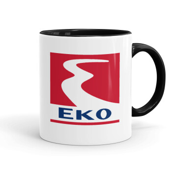 Πρατήριο καυσίμων EKO, Κούπα χρωματιστή μαύρη, κεραμική, 330ml