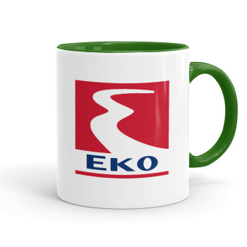 Πρατήριο καυσίμων EKO, Κούπα χρωματιστή πράσινη, κεραμική, 330ml