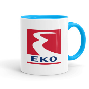 Πρατήριο καυσίμων EKO, Κούπα χρωματιστή γαλάζια, κεραμική, 330ml