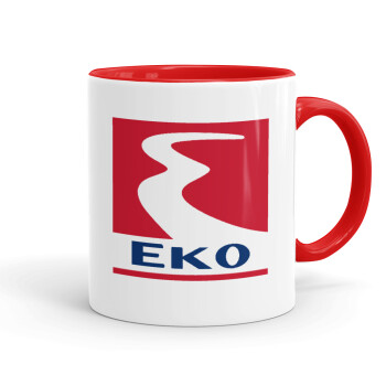 Πρατήριο καυσίμων EKO, Κούπα χρωματιστή κόκκινη, κεραμική, 330ml