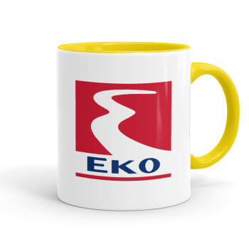 Πρατήριο καυσίμων EKO, Κούπα χρωματιστή κίτρινη, κεραμική, 330ml
