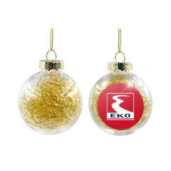 Πρατήριο καυσίμων EKO, Χριστουγεννιάτικη μπάλα δένδρου διάφανη με χρυσό γέμισμα 8cm