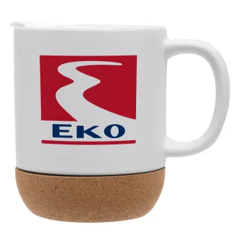 Πρατήριο καυσίμων EKO, Κούπα, κεραμική με βάση φελού και καπάκι (ΜΑΤ), 330ml