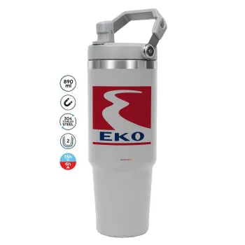 Πρατήριο καυσίμων EKO, GREY color, 890ml (30oz) stainless Steel Tumbler with Handle
