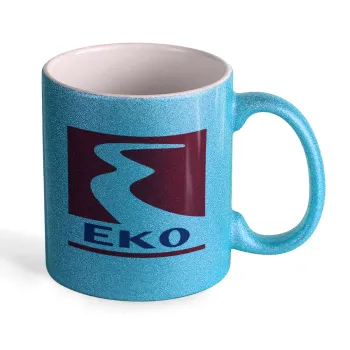 Πρατήριο καυσίμων EKO, Κούπα Σιέλ Glitter που γυαλίζει, κεραμική, 330ml