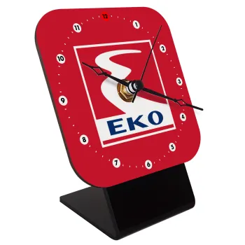 Πρατήριο καυσίμων EKO, Quartz Wooden table clock with hands (10cm)
