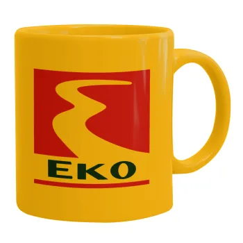 Πρατήριο καυσίμων EKO, Κούπα, κεραμική κίτρινη, 330ml