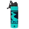 Metallic water bottle with safety lid, 850ml aluminum