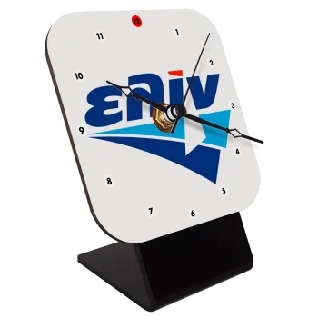 Πρατήριο καυσίμων ΕΛΙΝ, Quartz Wooden table clock with hands (10cm)