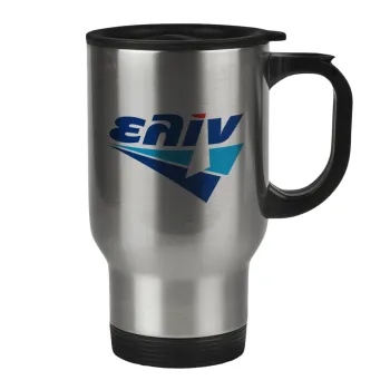 Πρατήριο καυσίμων ΕΛΙΝ, Stainless steel travel mug with lid, double wall 450ml