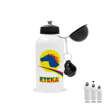 Πρατήριο καυσίμων ETEKA, Metal water bottle, White, aluminum 500ml
