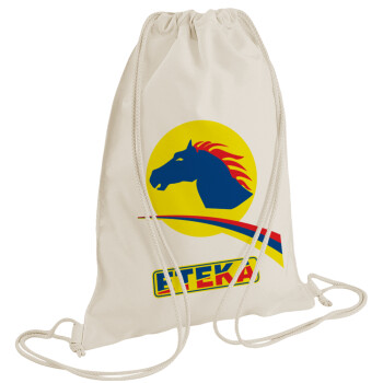 Πρατήριο καυσίμων ETEKA, Τσάντα πλάτης πουγκί GYMBAG natural (28x40cm)
