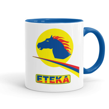 Πρατήριο καυσίμων ETEKA, Mug colored blue, ceramic, 330ml