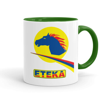 Πρατήριο καυσίμων ETEKA, Mug colored green, ceramic, 330ml