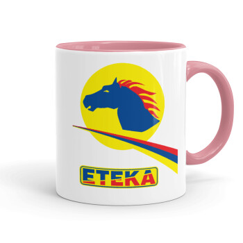 Πρατήριο καυσίμων ETEKA, Mug colored pink, ceramic, 330ml