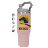 ΡΟΖ χρώματος Θερμός Ανοξείδωτο 890ml (30oz) με χερούλι