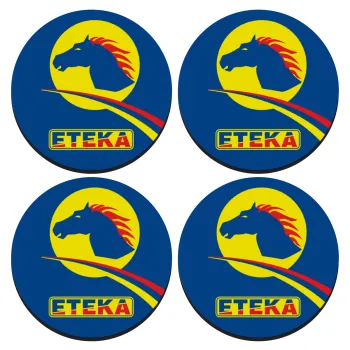 Πρατήριο καυσίμων ETEKA, ΣΕΤ 4 Σουβέρ ξύλινα στρογγυλά (9cm)