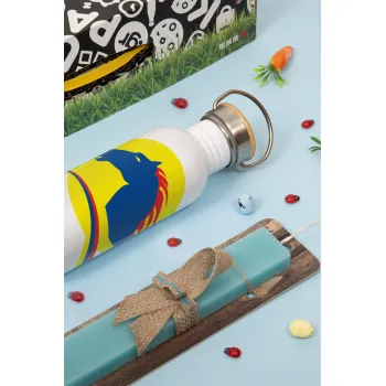 Πρατήριο καυσίμων ETEKA, Πασχαλινή Λαμπάδα με παγούρι μεταλλικό (620ml, stainless steel) & κερί αρωματικό πλακέ (30cm) (ΤΙΡΚΟΥΑΖ)