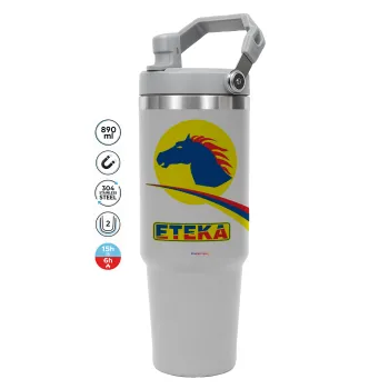 Πρατήριο καυσίμων ETEKA, GREY color, 890ml (30oz) stainless Steel Tumbler with Handle