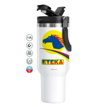 Πρατήριο καυσίμων ETEKA, Mega Stainless steel Tumbler with lid, double wall 1,2L