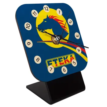 Πρατήριο καυσίμων ETEKA, Quartz Table clock in natural wood (10cm)