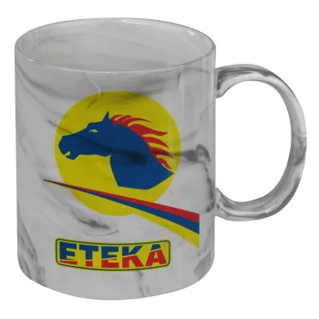 Πρατήριο καυσίμων ETEKA, Κούπα κεραμική, marble style (μάρμαρο), 330ml