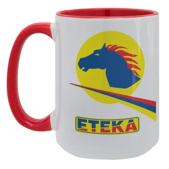 Πρατήριο καυσίμων ETEKA, Κούπα Mega 15oz, κεραμική Κόκκινη, 450ml