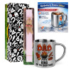 Easter Set, metallic thermal cup (300ml) & aromatic flat Easter candle (30cm) (PINK)