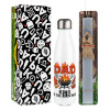 Easter candle, metallic white thermos bottle (500ml) & aromatic flat candle (30cm) (GRAY)