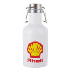 Πρατήριο καυσίμων SHELL, Μεταλλικό παγούρι Λευκό (Stainless steel) με καπάκι ασφαλείας 1L