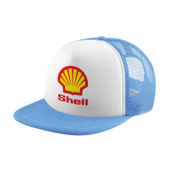 Πρατήριο καυσίμων SHELL, Καπέλο Soft Trucker με Δίχτυ Γαλάζιο/Λευκό
