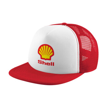 Πρατήριο καυσίμων SHELL, Καπέλο Soft Trucker με Δίχτυ Red/White 