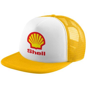 Πρατήριο καυσίμων SHELL, Καπέλο Ενηλίκων Soft Trucker με Δίχτυ Κίτρινο/White (POLYESTER, ΕΝΗΛΙΚΩΝ, UNISEX, ONE SIZE)