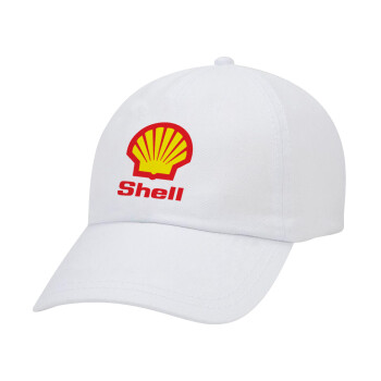 Πρατήριο καυσίμων SHELL, Καπέλο ενηλίκων Jockey Λευκό (snapback, 5-φύλλο, unisex)