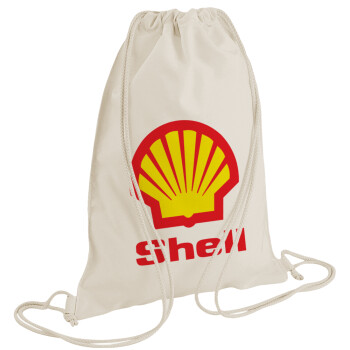 Πρατήριο καυσίμων SHELL, Τσάντα πλάτης πουγκί GYMBAG natural (28x40cm)