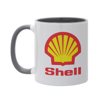 Πρατήριο καυσίμων SHELL, Κούπα χρωματιστή γκρι, κεραμική, 330ml