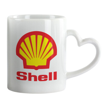 Πρατήριο καυσίμων SHELL, Mug heart handle, ceramic, 330ml