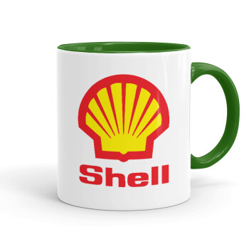 Πρατήριο καυσίμων SHELL, Mug colored green, ceramic, 330ml