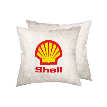 Πρατήριο καυσίμων SHELL, Μαξιλάρι καναπέ Δερματίνη Γκρι 40x40cm με γέμισμα