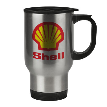 Πρατήριο καυσίμων SHELL, Stainless steel travel mug with lid, double wall 450ml