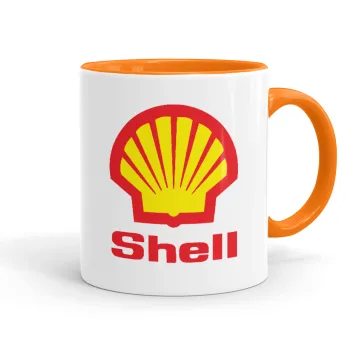 Πρατήριο καυσίμων SHELL, Κούπα χρωματιστή πορτοκαλί, κεραμική, 330ml