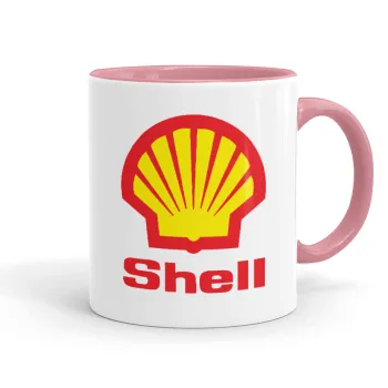 Πρατήριο καυσίμων SHELL, Κούπα χρωματιστή ροζ, κεραμική, 330ml