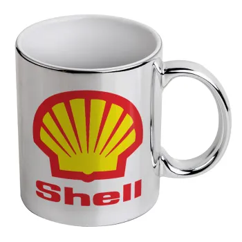 Πρατήριο καυσίμων SHELL, Κούπα κεραμική, ασημένια καθρέπτης, 330ml