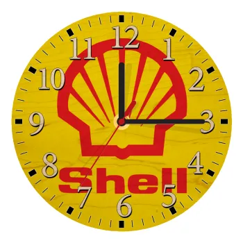 Πρατήριο καυσίμων SHELL, Ρολόι τοίχου ξύλινο plywood (20cm)