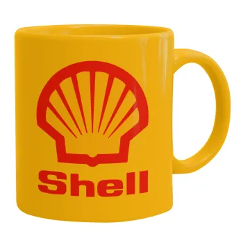 Πρατήριο καυσίμων SHELL, Ceramic coffee mug yellow, 330ml