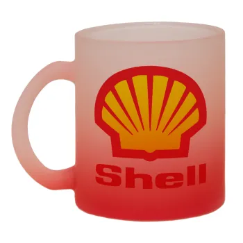 Πρατήριο καυσίμων SHELL, Κούπα γυάλινη δίχρωμη με βάση το κόκκινο ματ, 330ml