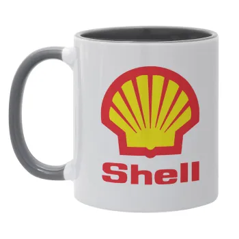 Πρατήριο καυσίμων SHELL, Κούπα χρωματιστή γκρι, κεραμική, 330ml