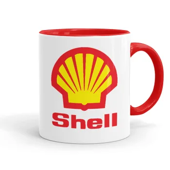 Πρατήριο καυσίμων SHELL, Κούπα χρωματιστή κόκκινη, κεραμική, 330ml